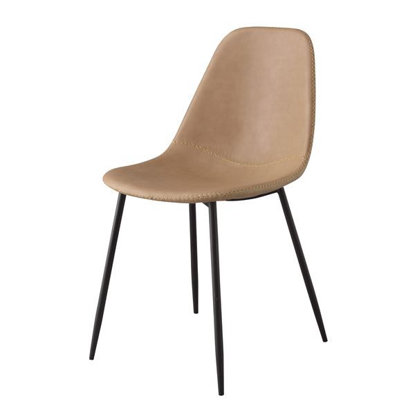 パーソナルチェア リビングチェア 約幅43cm ベージュ スチール ソフトレザー 組立品 リビング ダイニング インテリア家具〔代引不可〕