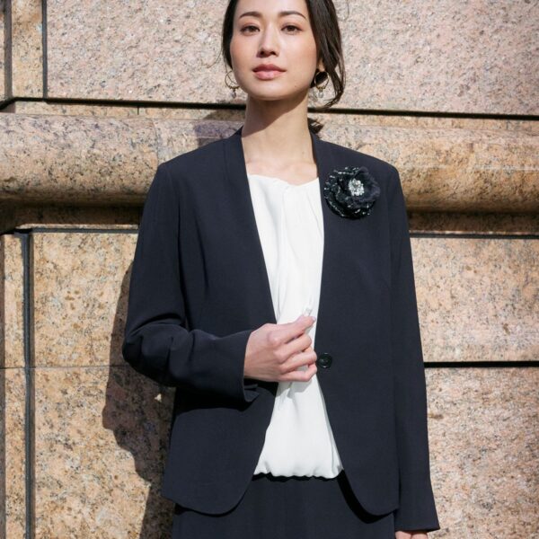 ダブルフェイススーティング ノーカラージャケット