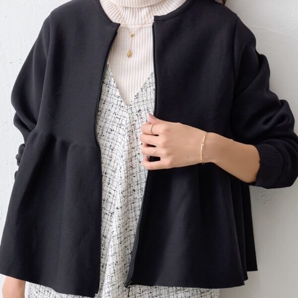 ペプラムニットカーディガン